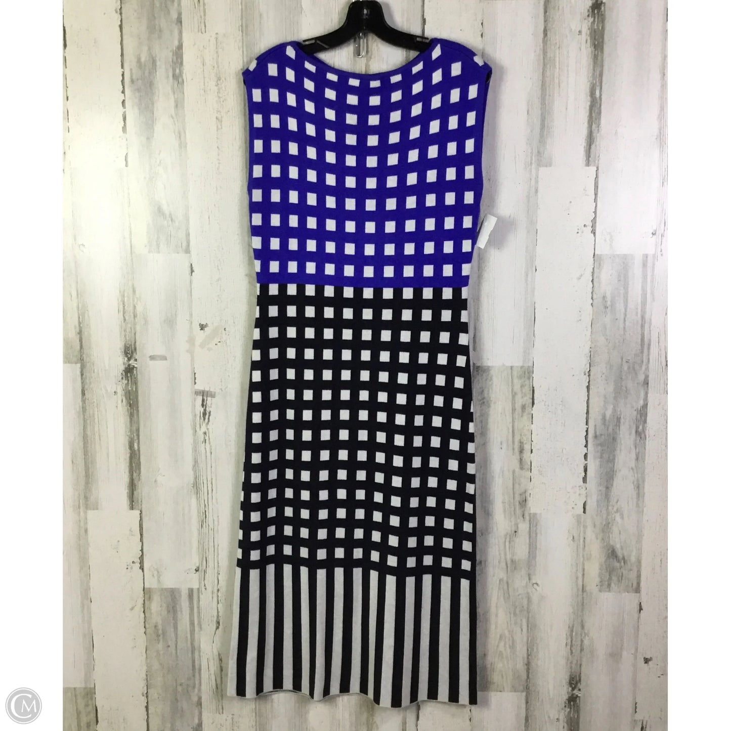 Dress Sweater By Ann Taylor In Blue & White, Size: M