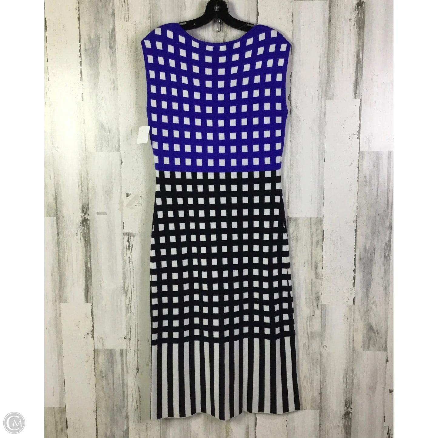 Dress Sweater By Ann Taylor In Blue & White, Size: M
