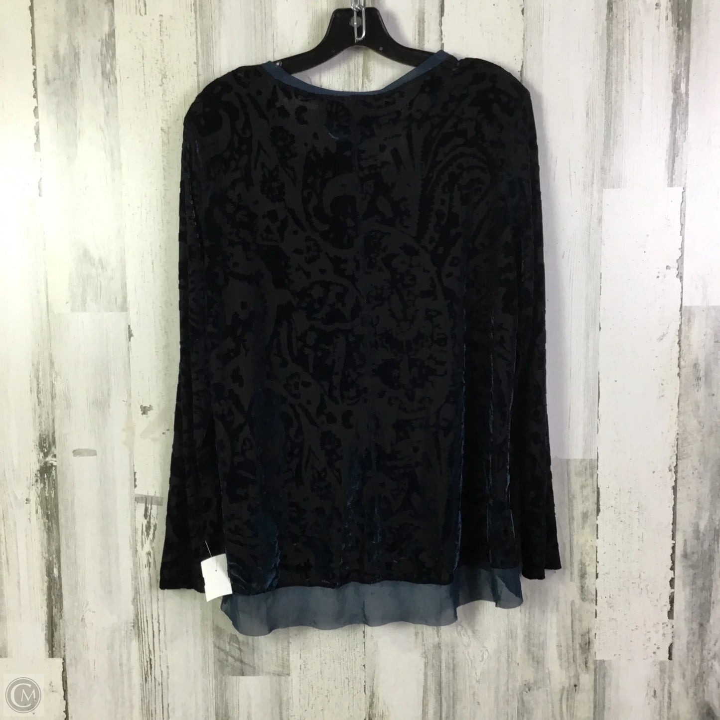 Top Long Sleeve By Simply Vera In Black & Blue, Size: Xl