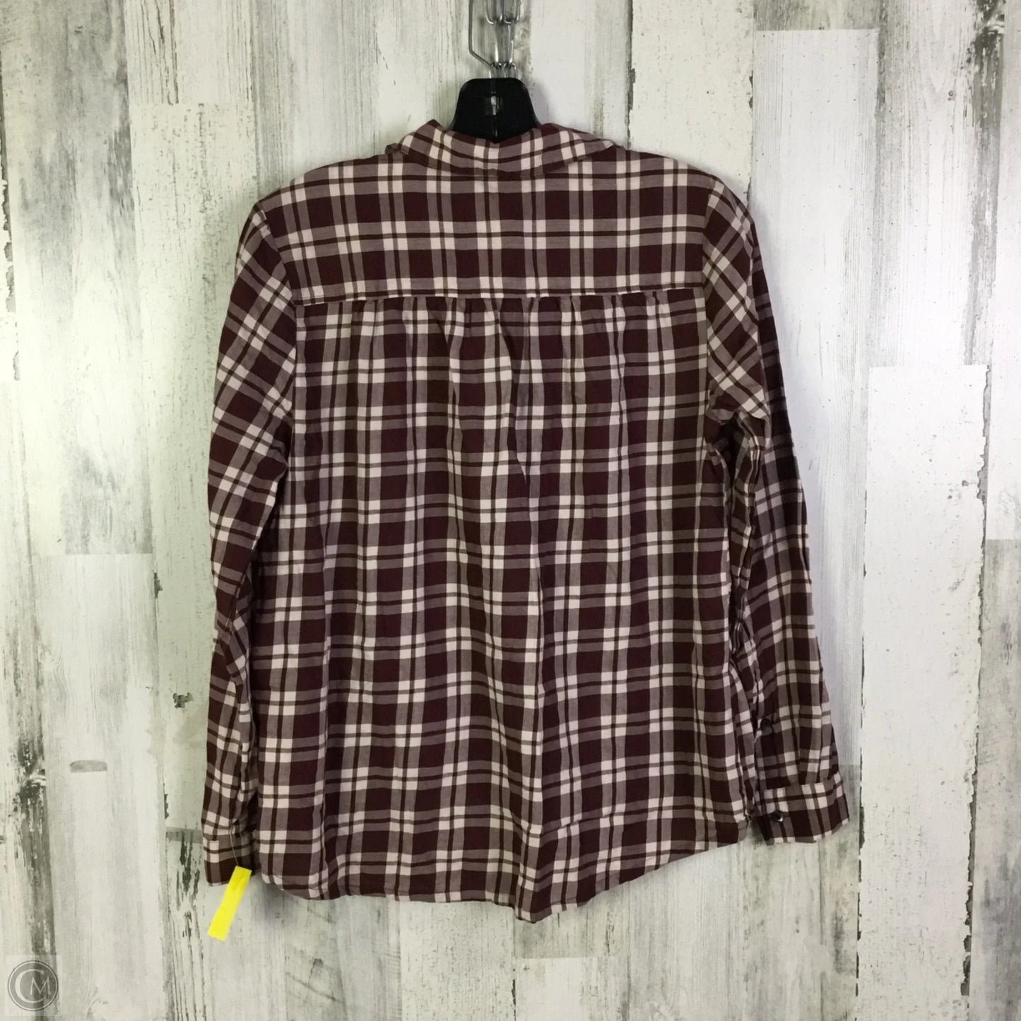 Top Long Sleeve By Madewell In Red & White, Size: S