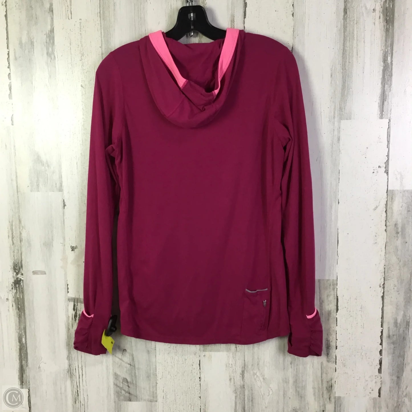 Athletic Top Long Sleeve Hoodie By Nike In Pink, Size: M