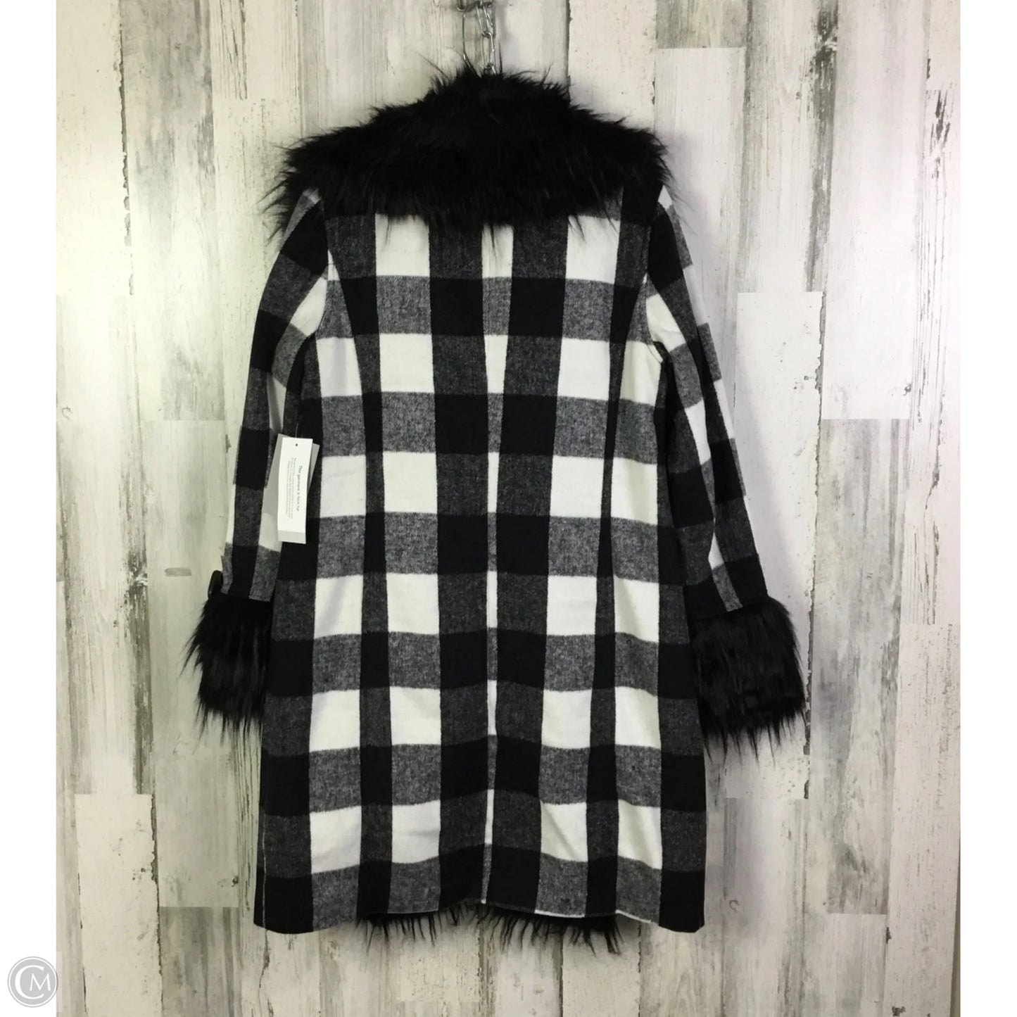 Coat Faux Fur & Sherpa By Bagatelle In Black & White, Size: S