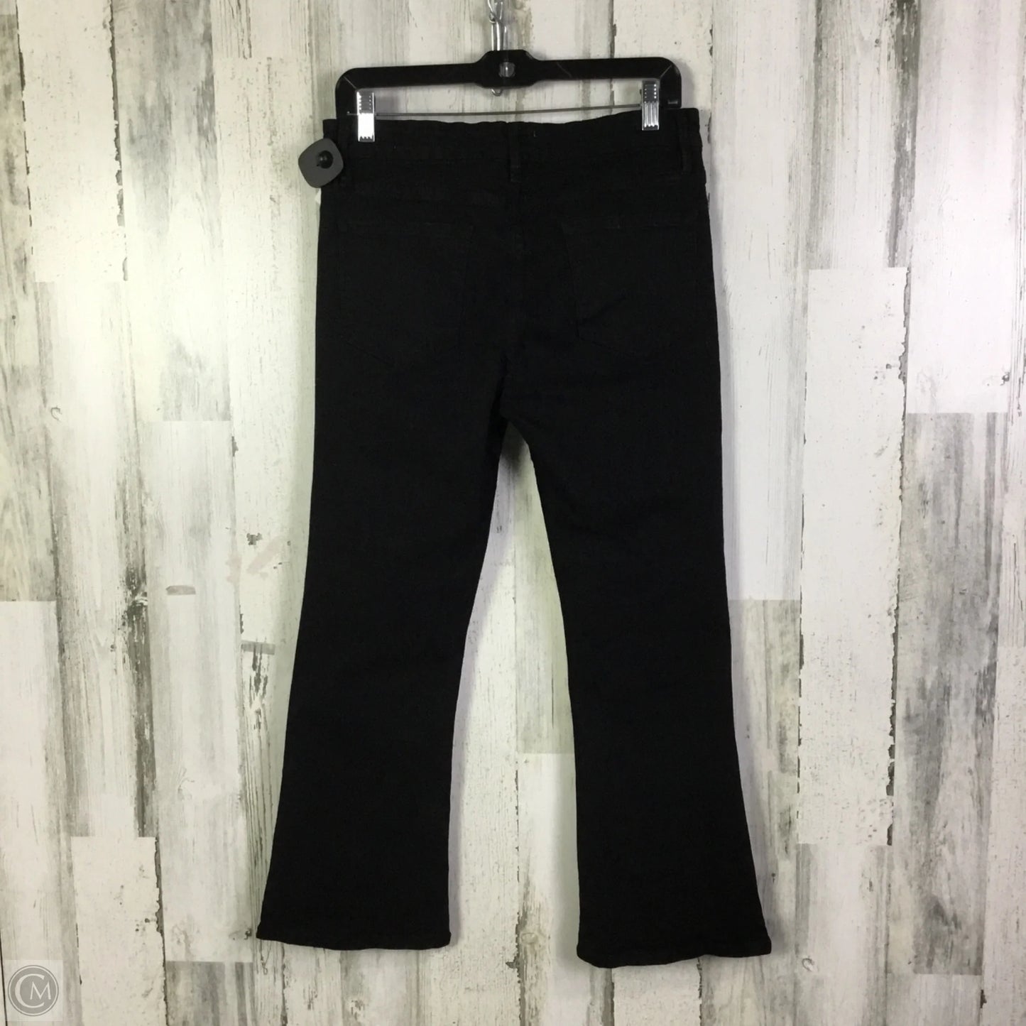 Jeans Flared By Frame In Black Denim, Size: 10