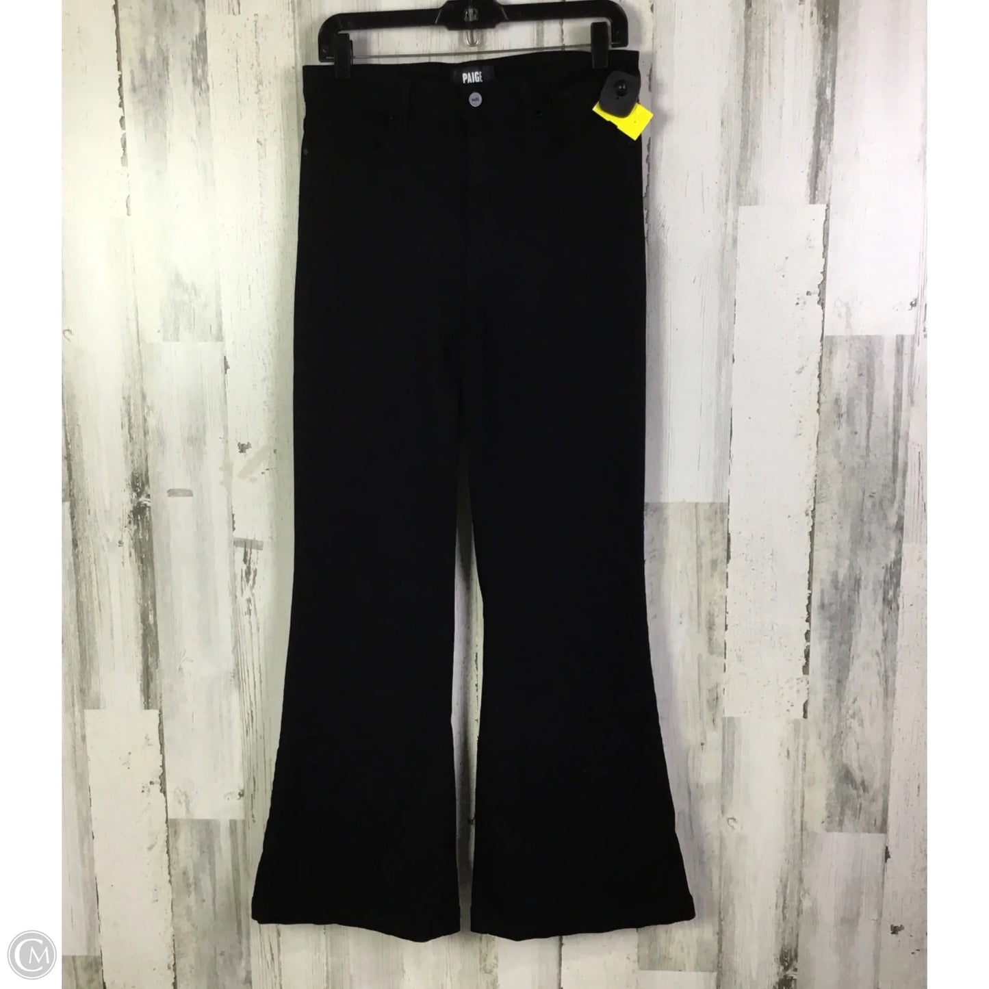 Jeans Flared By Paige In Black Denim, Size: 10