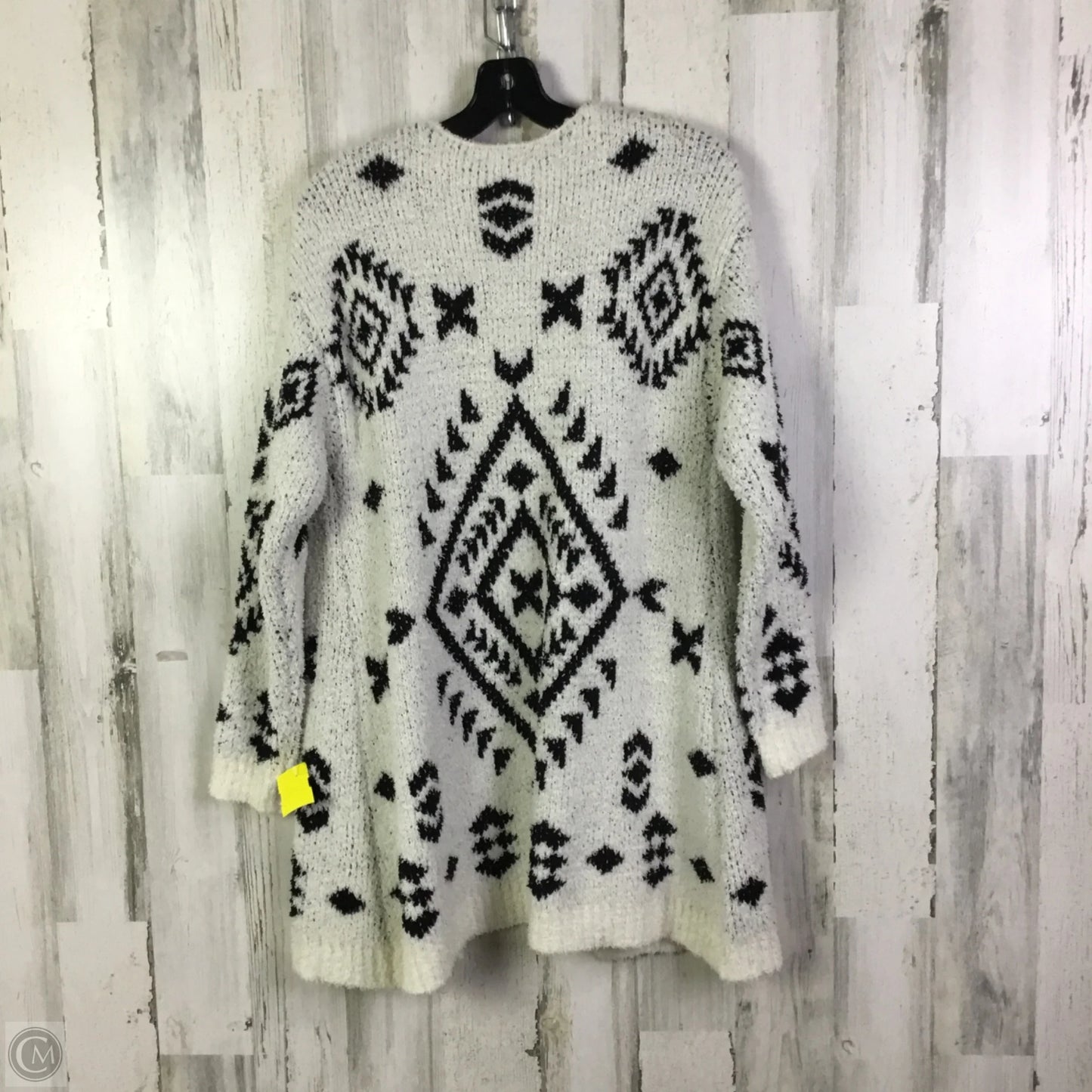 Sweater Cardigan By Savanna Jane In Black & White, Size: S