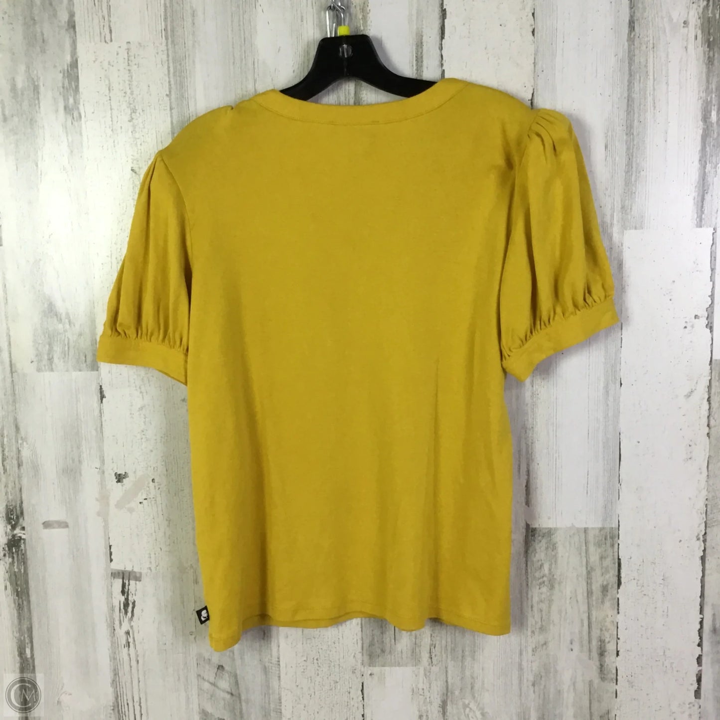 Top Short Sleeve Designer By Karl Lagerfeld In Yellow, Size: M