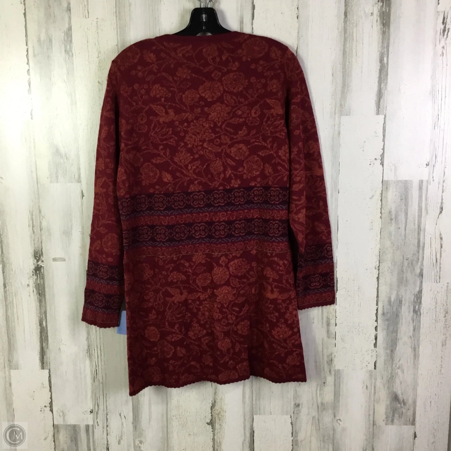 Sweater Cardigan By Clothes Mentor In Red, Size: L