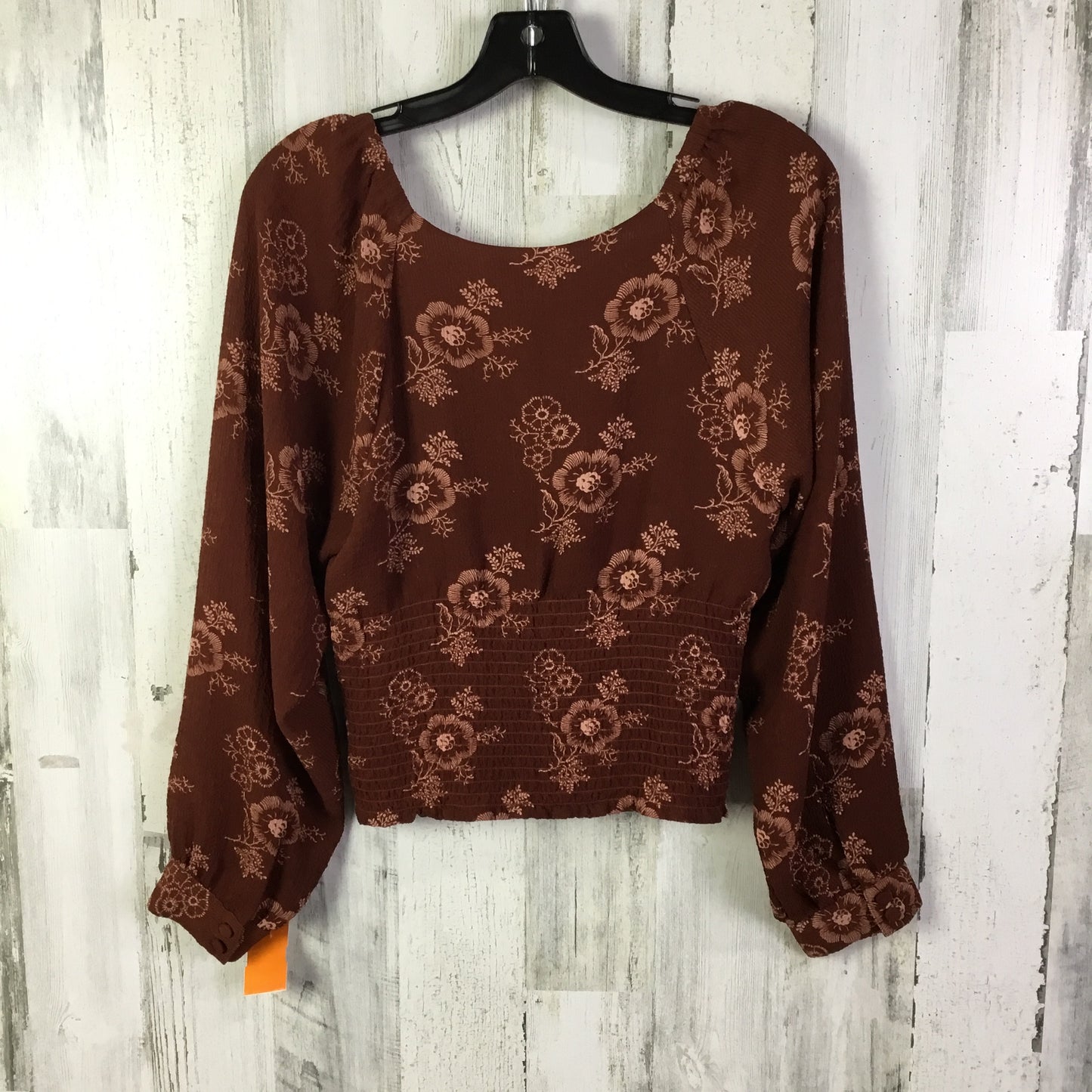 Blouse Long Sleeve By Madewell In Orange, Size: L