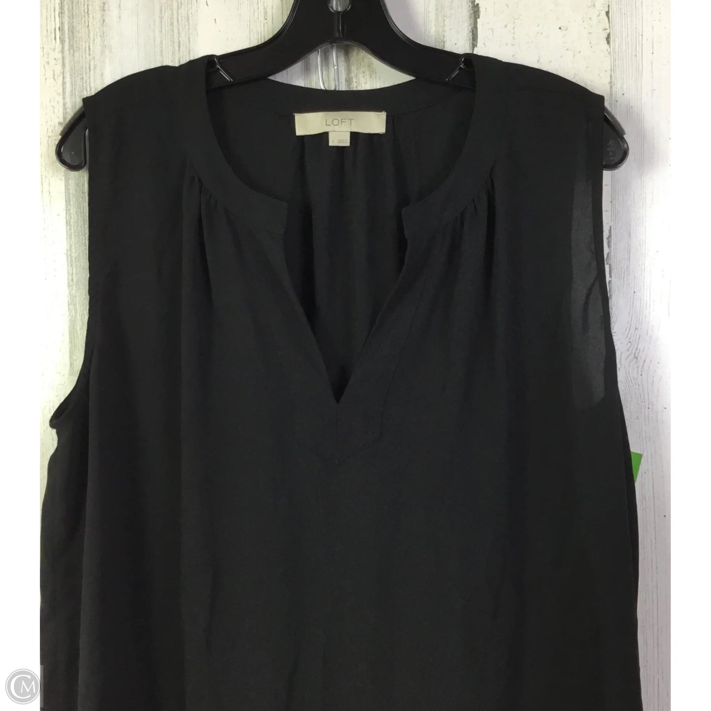 Top Sleeveless By Loft In Black, Size: L