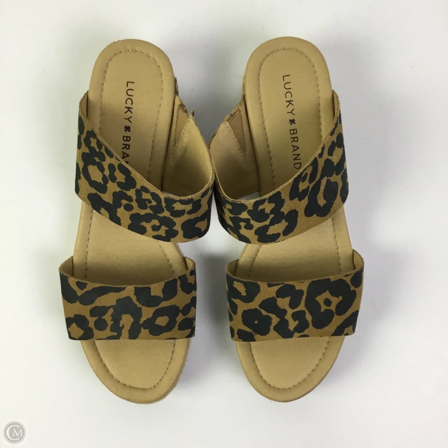 Sandals Heels Wedge By Lucky Brand In Animal Print, Size: 7.5