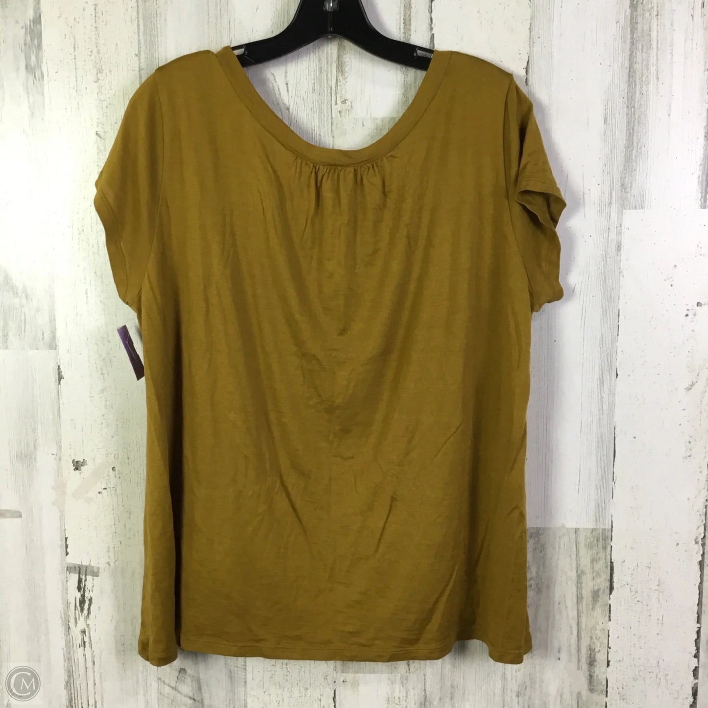 Top Short Sleeve Basic By Eileen Fisher In Yellow, Size: Xl