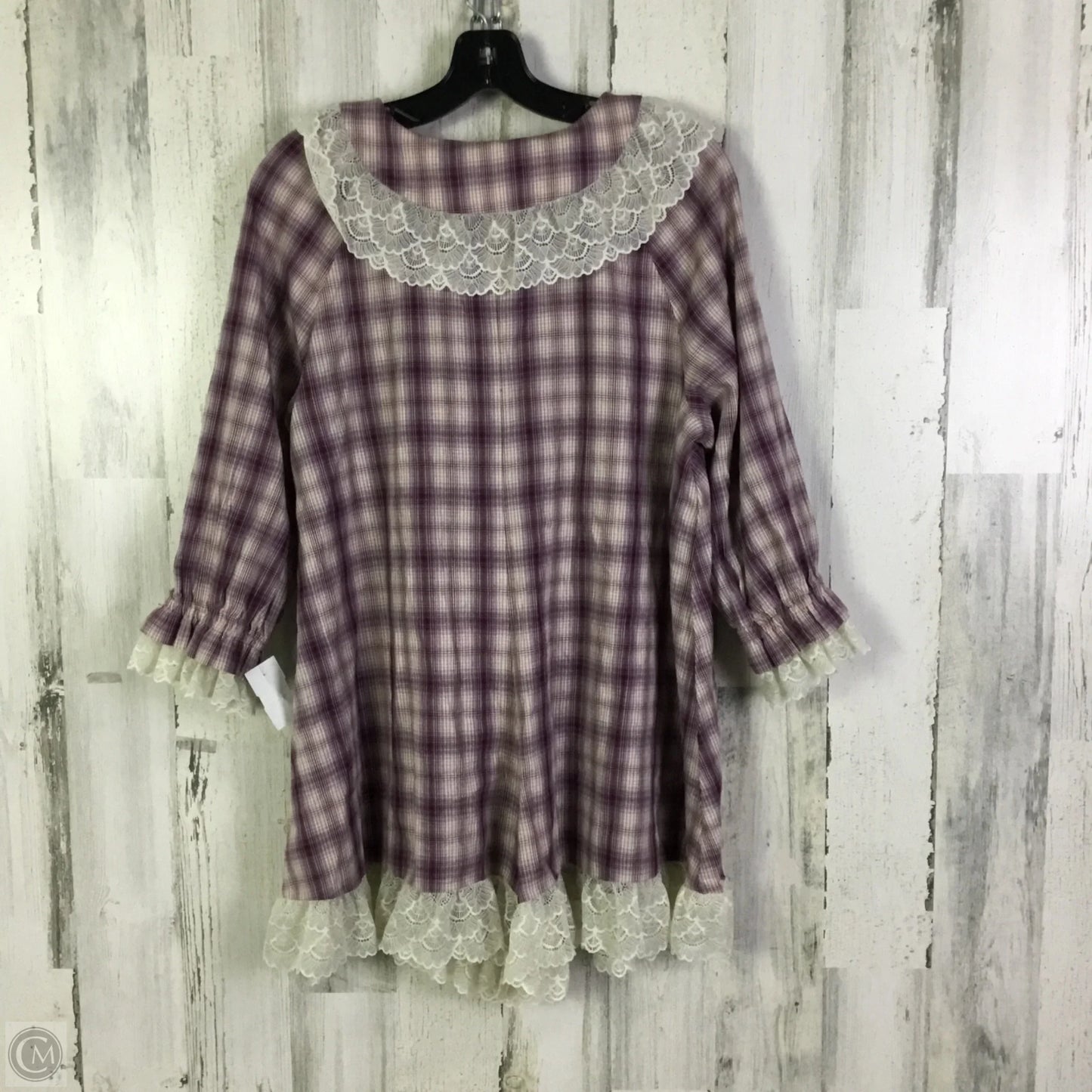 Tunic Long Sleeve By Anthropologie In Pink & Purple, Size: S
