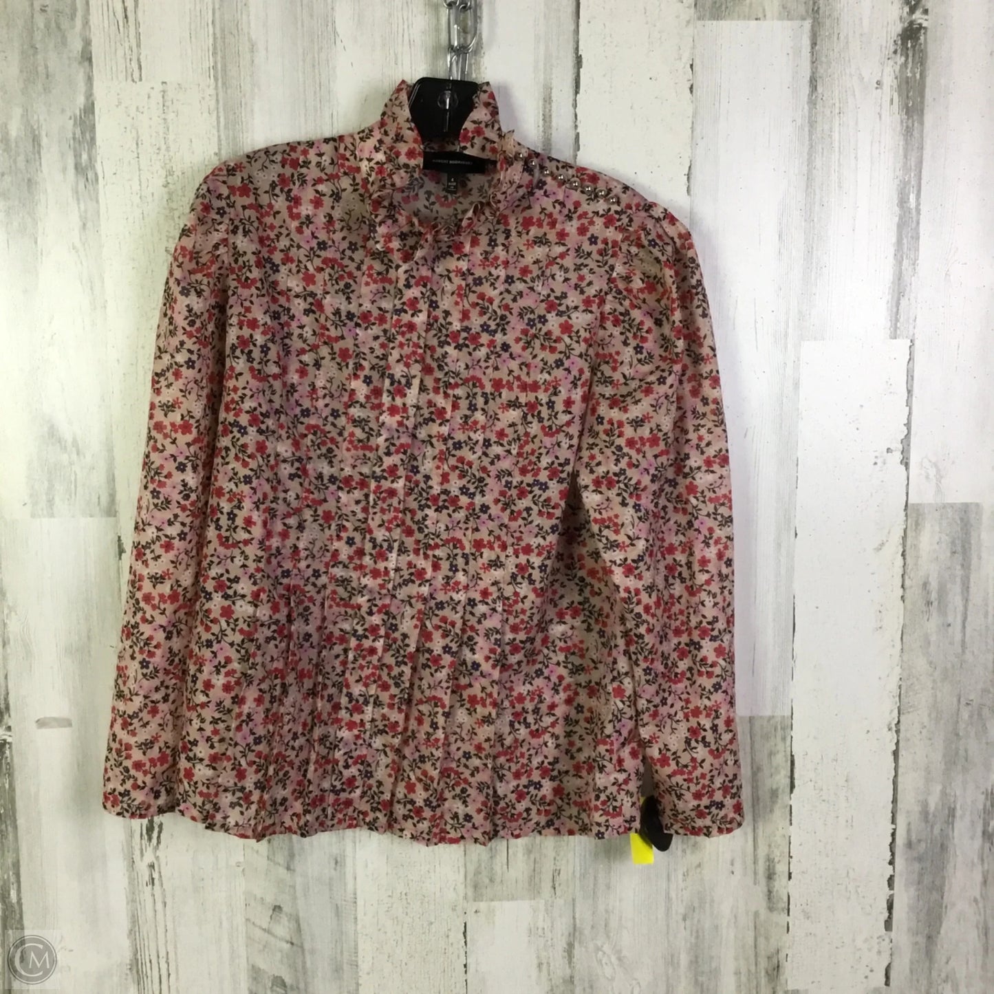 Blouse Long Sleeve By Robert Rodriguez In Plaid Pattern, Size: S