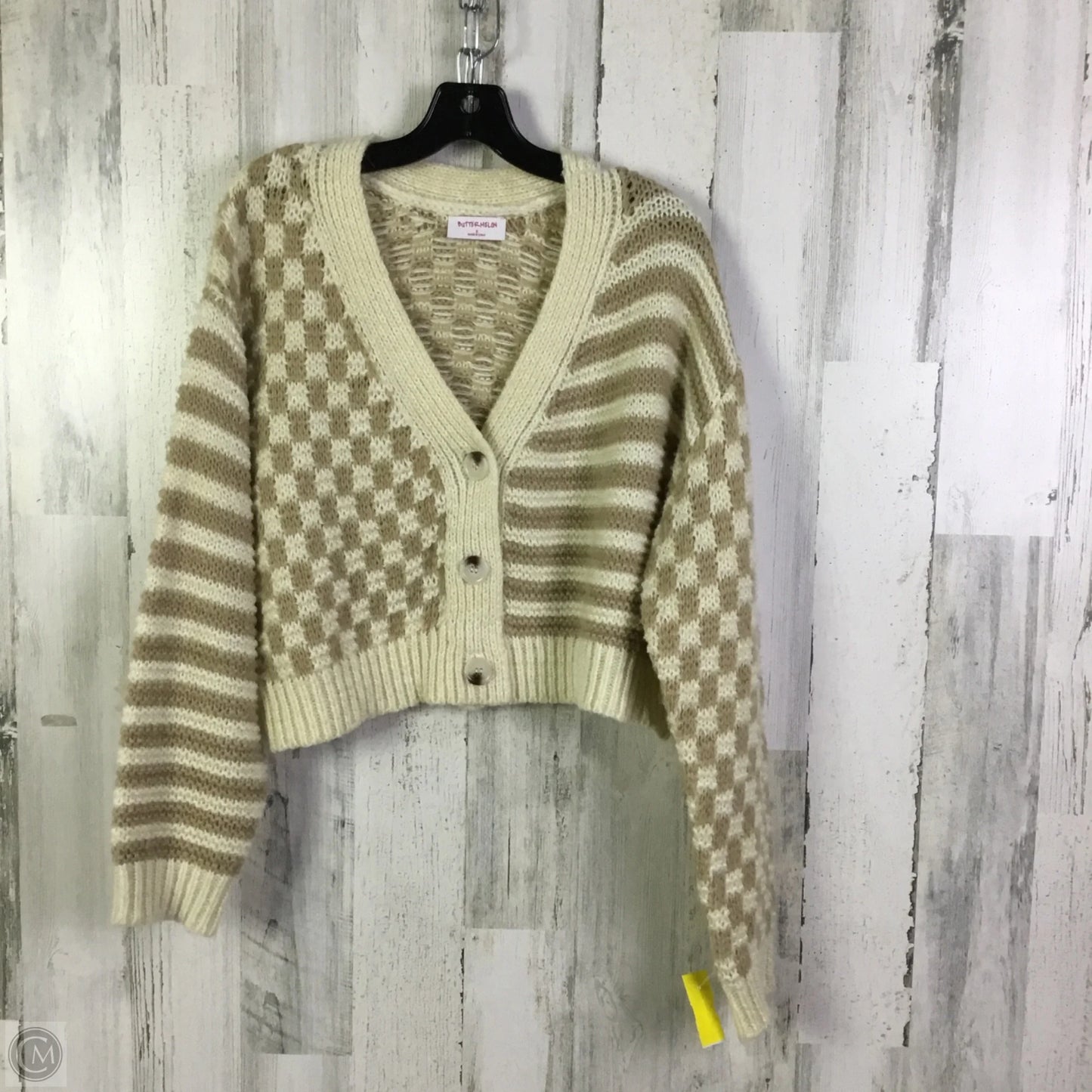 Sweater By Clothes Mentor In Cream & Tan, Size: S