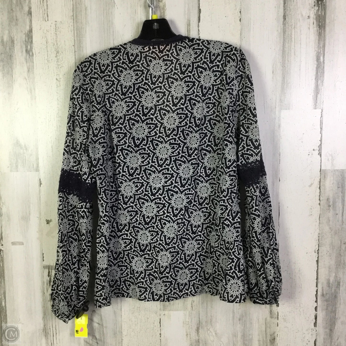 Top Long Sleeve Designer By Tory Burch In Blue & White, Size: M