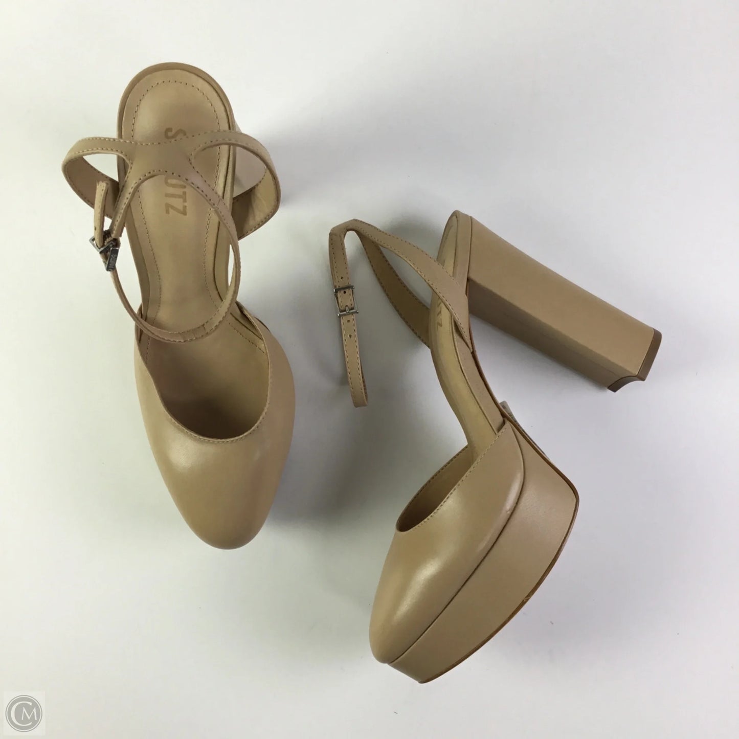 Shoes Heels Block By Cmb In Beige, Size: 9.5