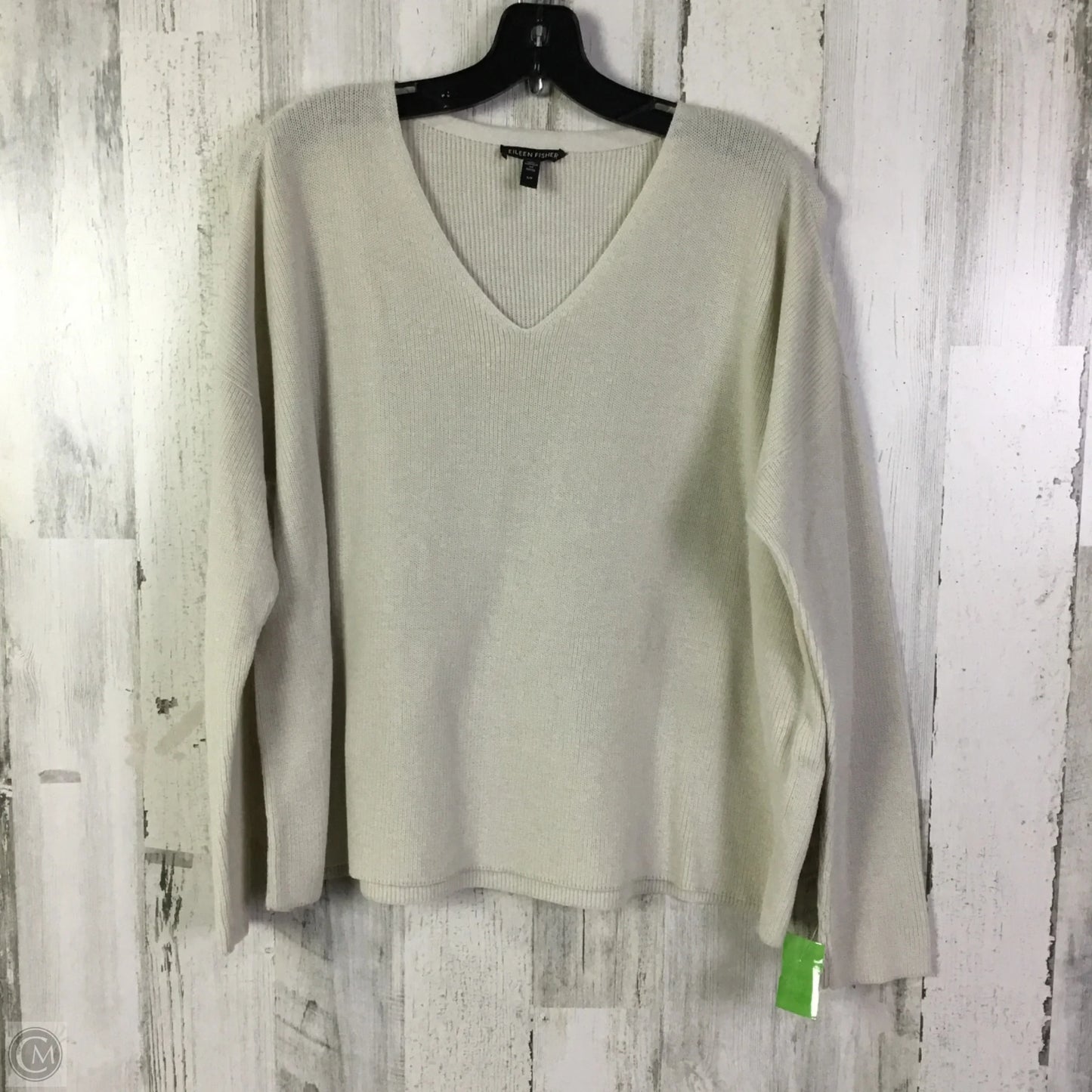 Top Long Sleeve By Eileen Fisher In Cream, Size: S