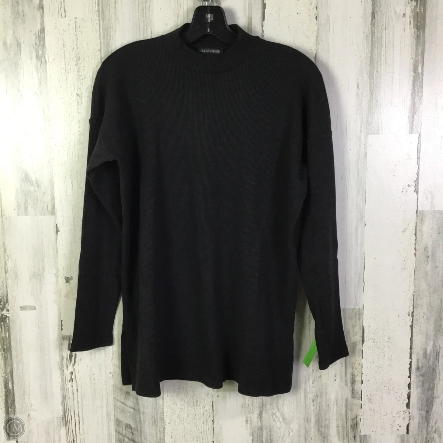 Top Long Sleeve Basic By Eileen Fisher In Black, Size: Xs