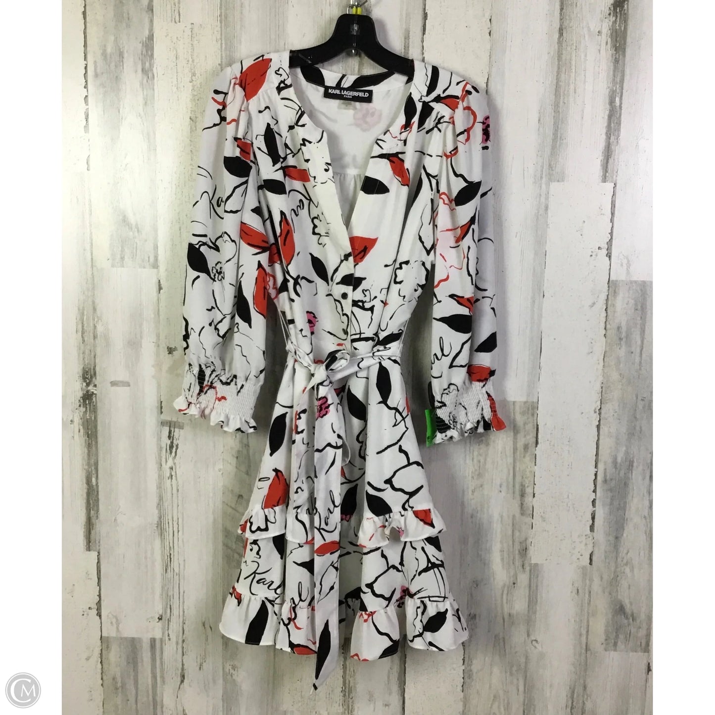 Dress Designer By Karl Lagerfeld In White, Size: L
