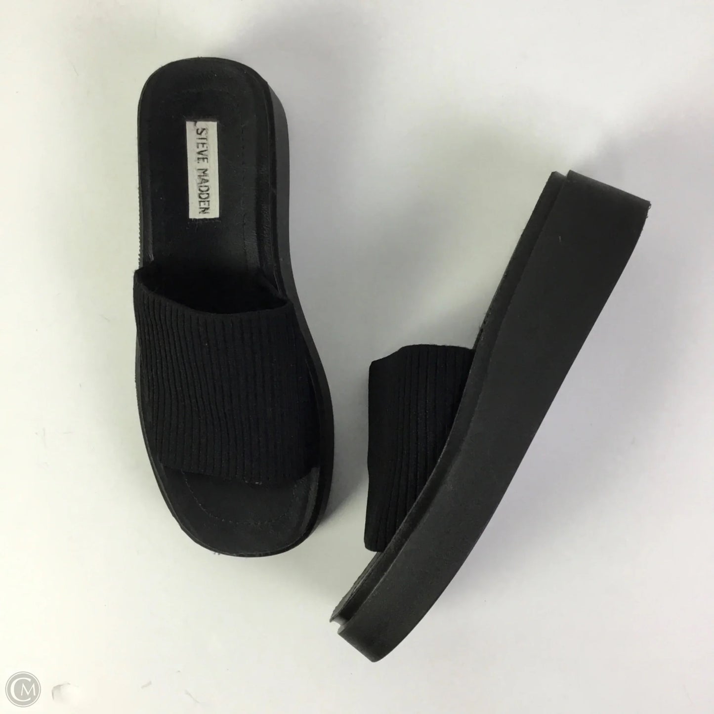 Sandals Heels Platform By Steve Madden In Black, Size: 9