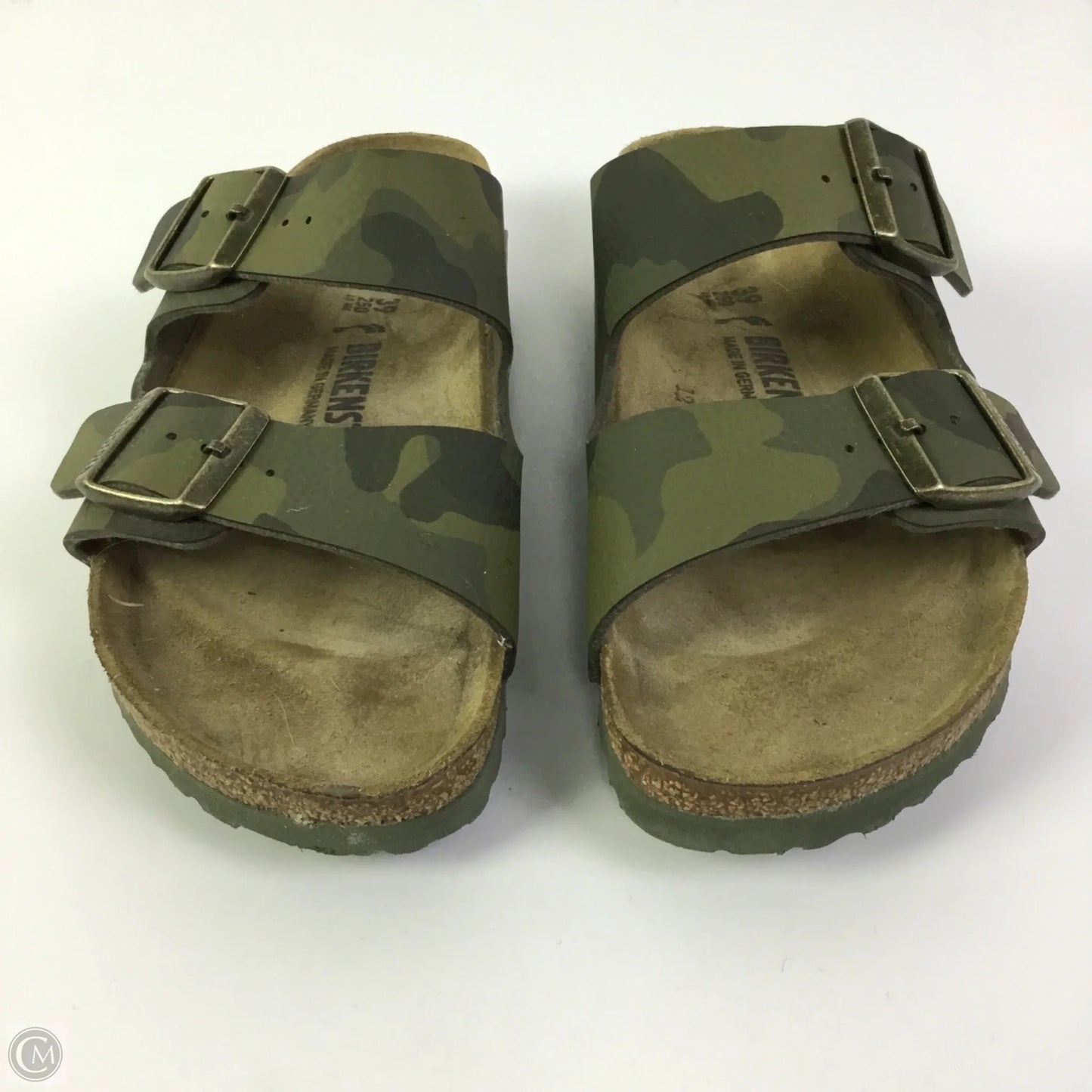 Sandals Flats By Birkenstock In Camouflage Print, Size: 8