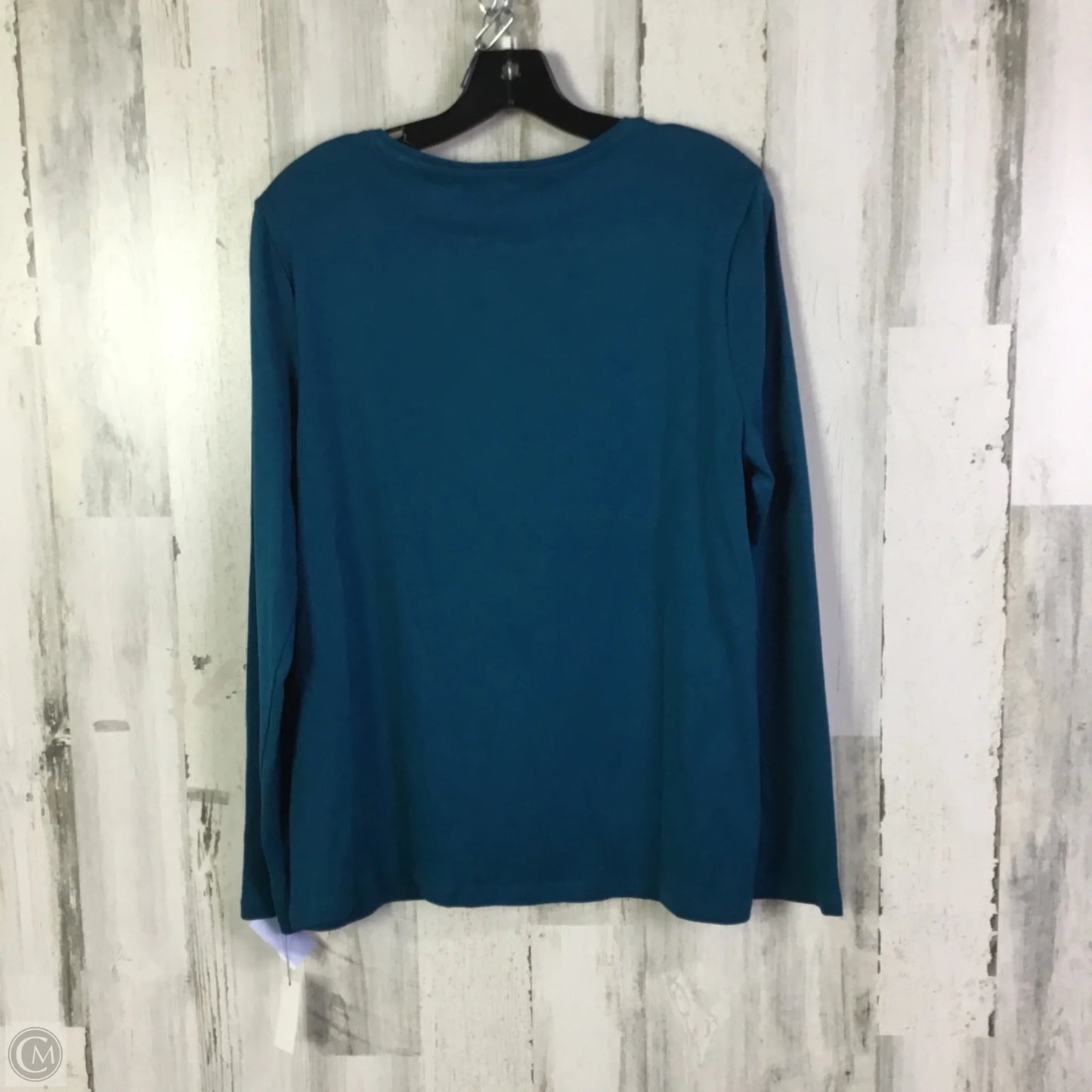Top Long Sleeve Basic By Talbots In Teal, Size: Xl
