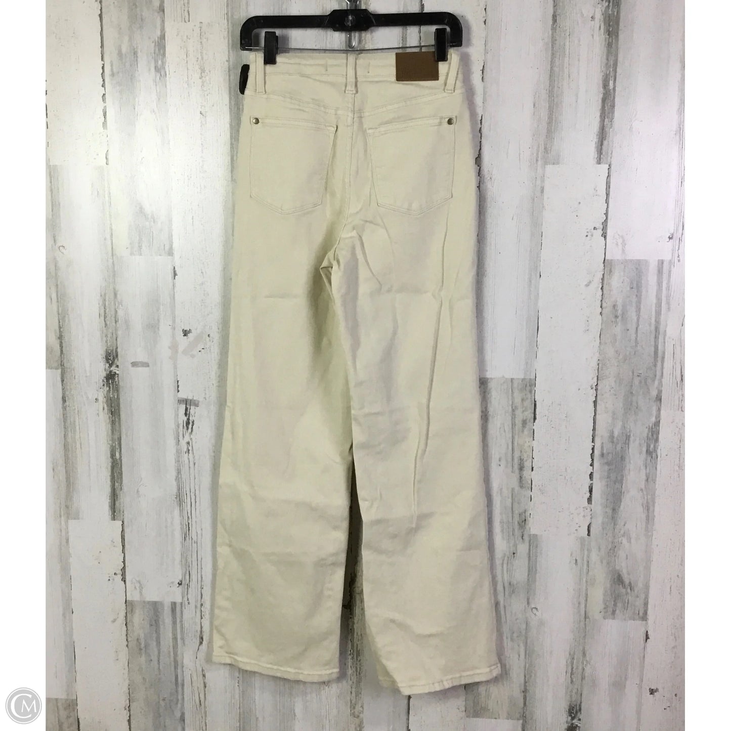 Jeans Wide Leg By Judy Blue In Cream, Size: 4