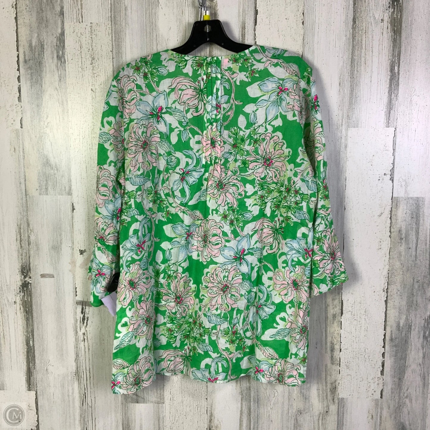 Tunic Designer By Lilly Pulitzer In Green & White, Size: L