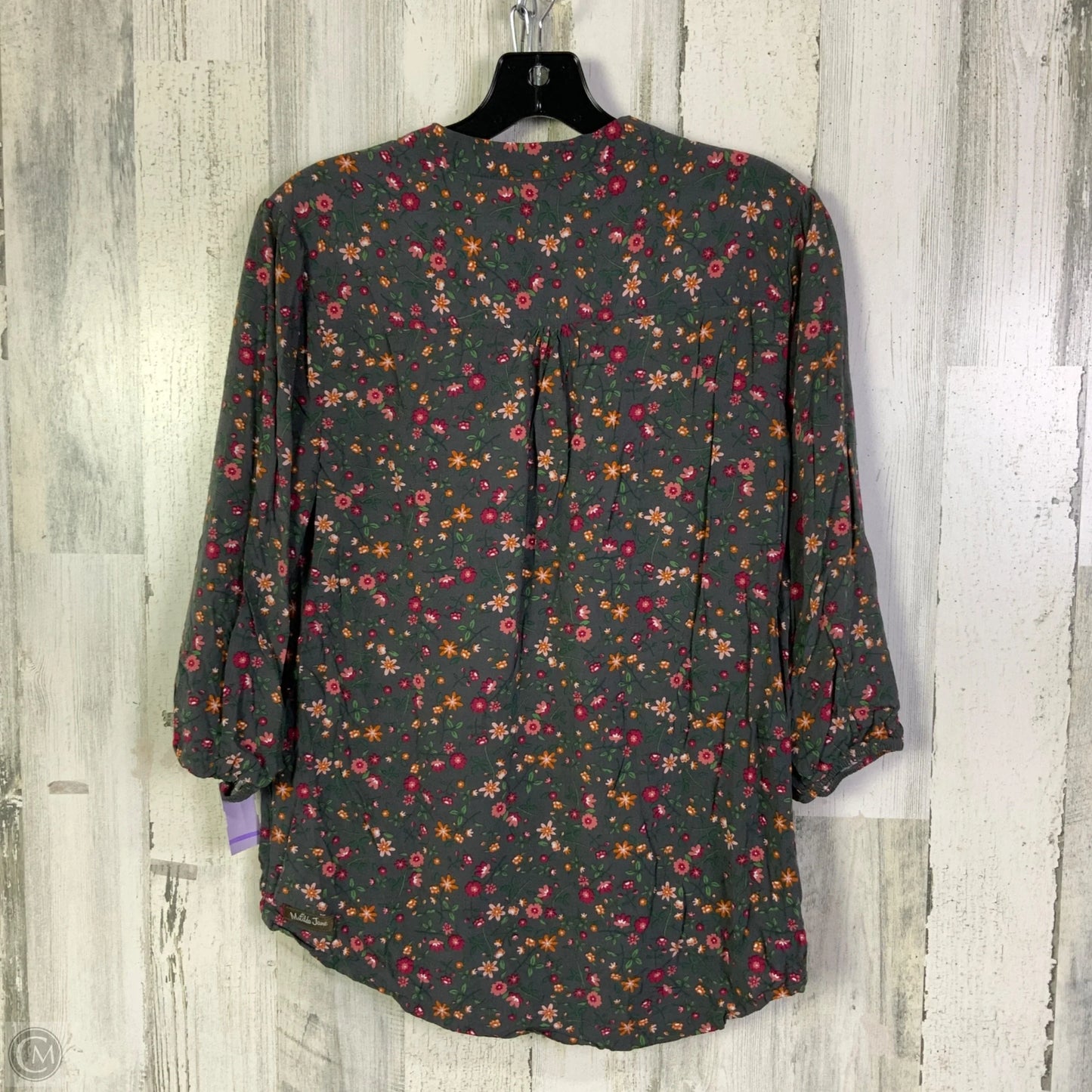 Top 3/4 Sleeve By Matilda Jane In Grey & Pink, Size: S