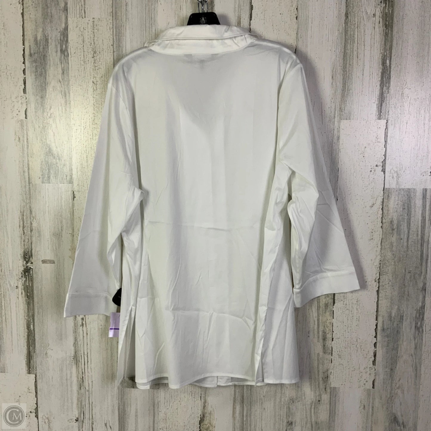 Blouse 3/4 Sleeve By Ming Wang In White, Size: 1x