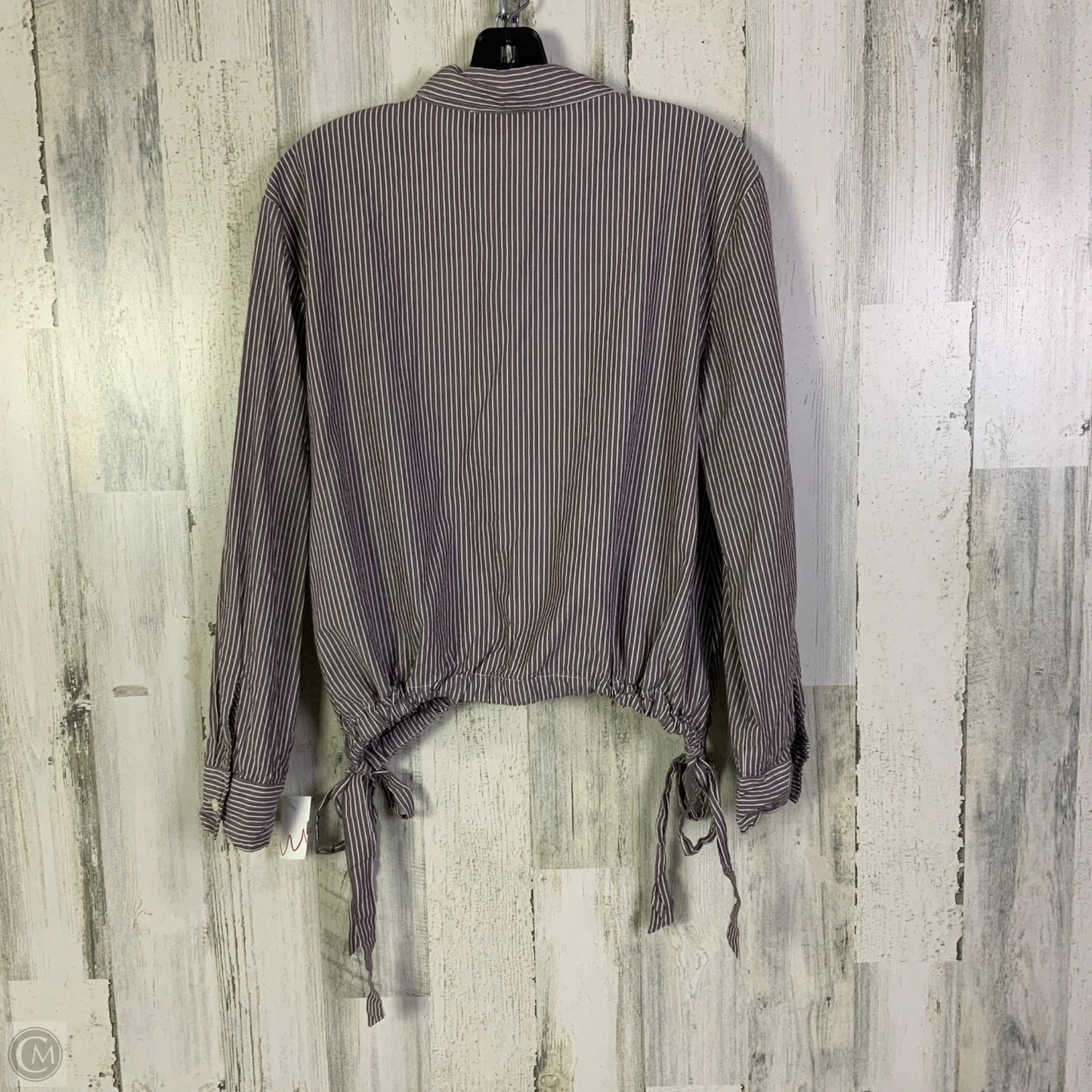 Top Long Sleeve By Loft In Brown & White, Size: L