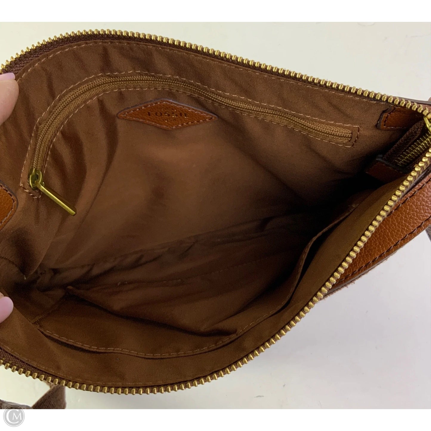 Crossbody Leather By Fossil, Size: Small