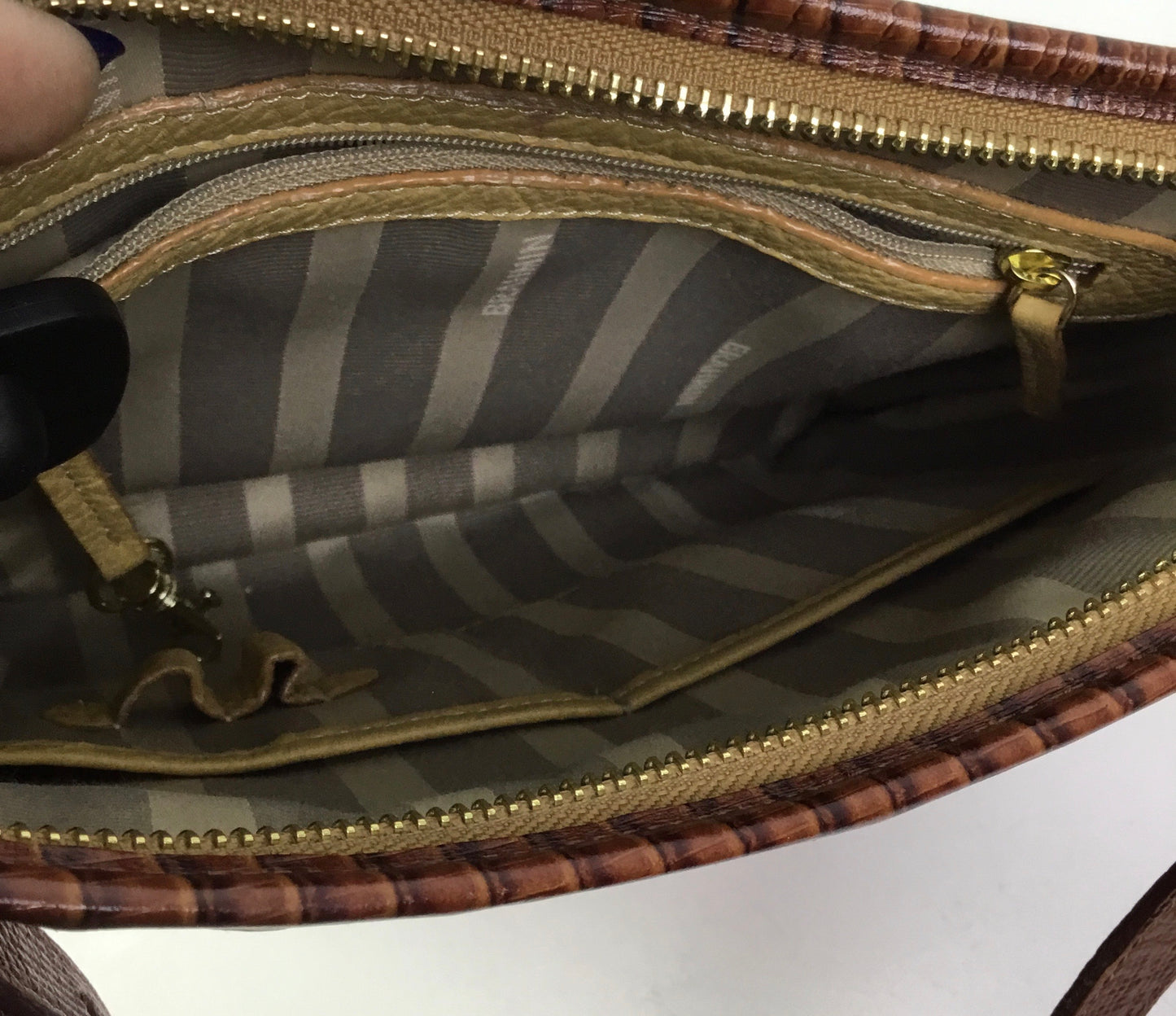 Crossbody Designer By Brahmin In Tan, Size:Medium