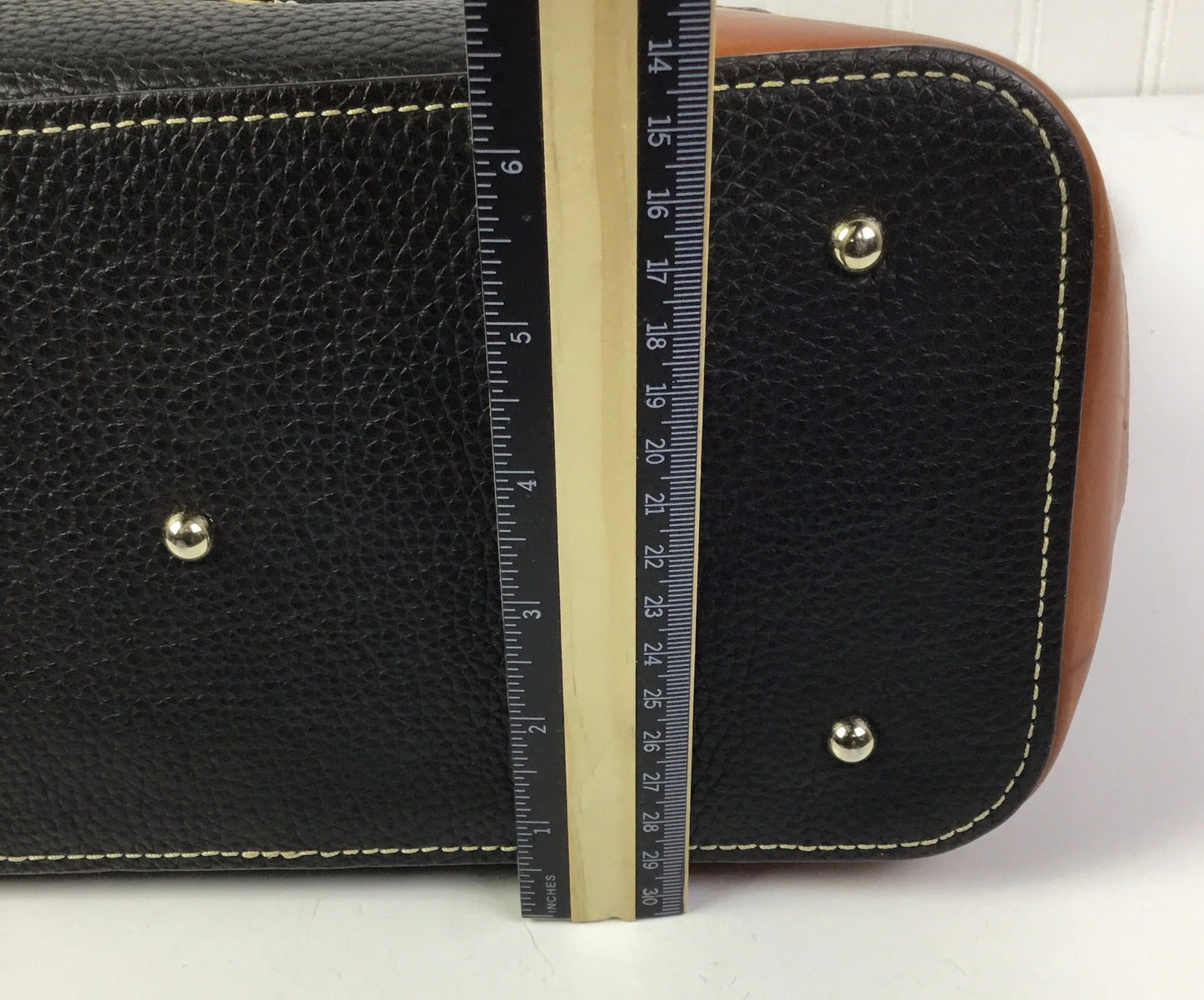 Handbag Designer By Dooney And Bourke In Black & Brown, Size:Medium