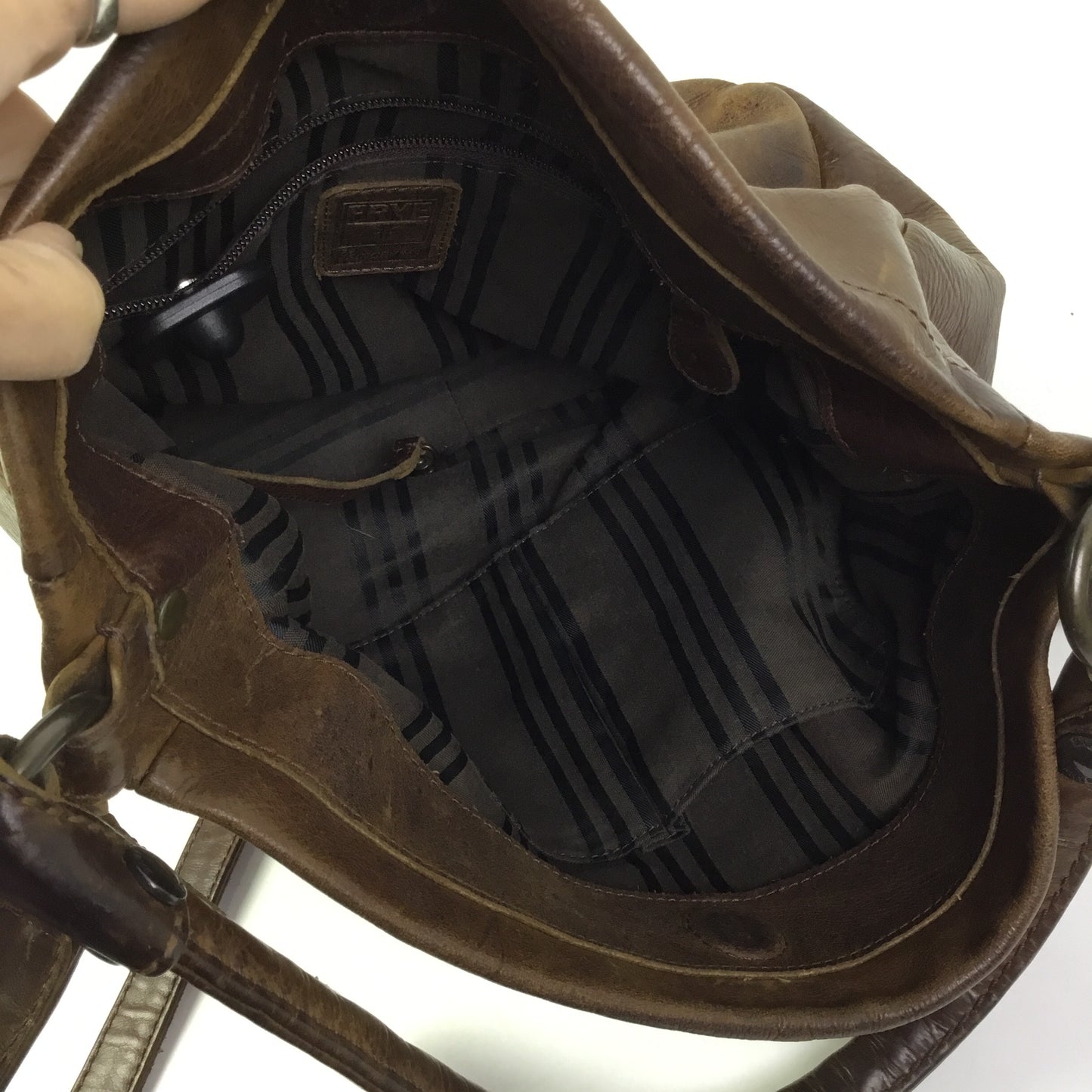 Handbag Designer By Frye In Brown, Size:Medium