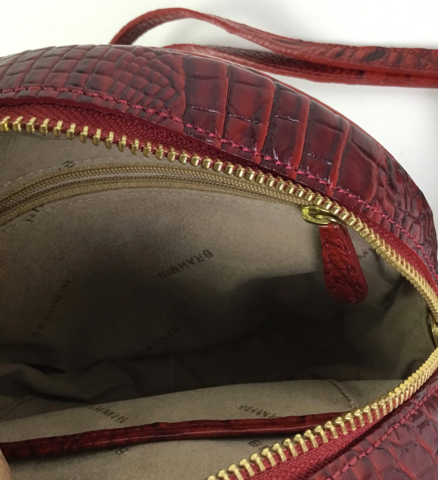 Crossbody Designer By Brahmin In Red, Size:Small