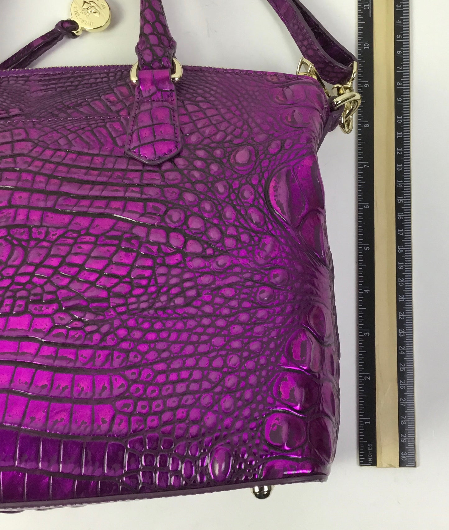 Crossbody Designer By Brahmin In Purple, Size:Medium