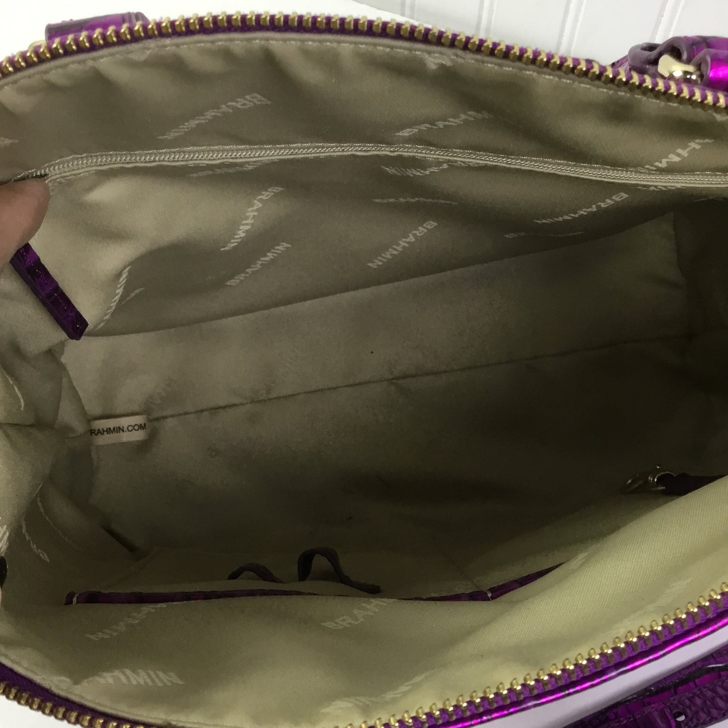 Crossbody Designer By Brahmin In Purple, Size:Medium