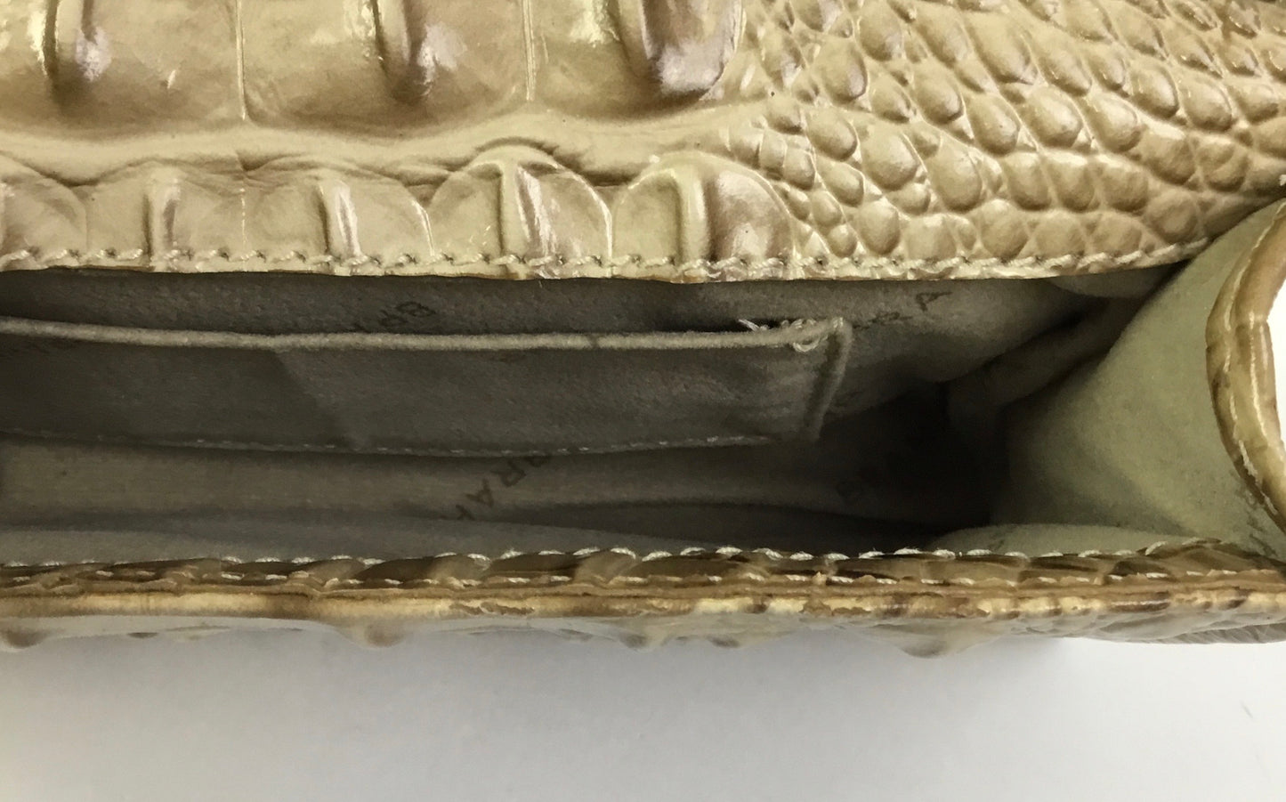 Crossbody Designer By Brahmin In Tan, Size:Small