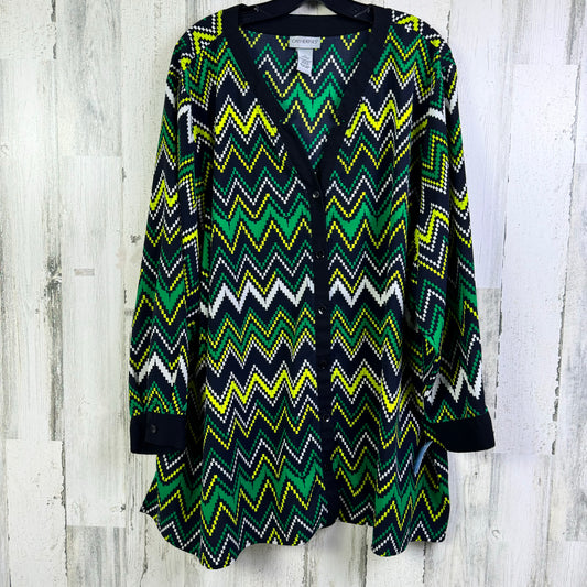 Blouse 3/4 Sleeve By Catherines In Green, Size: 4x