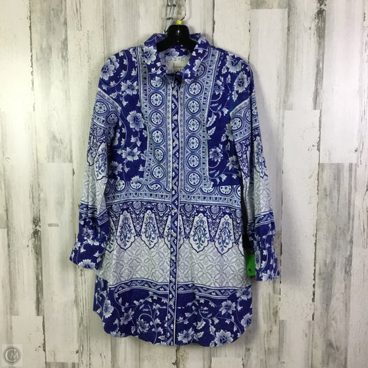 Dress Casual Short By Anthropologie In Blue & White, Size: M