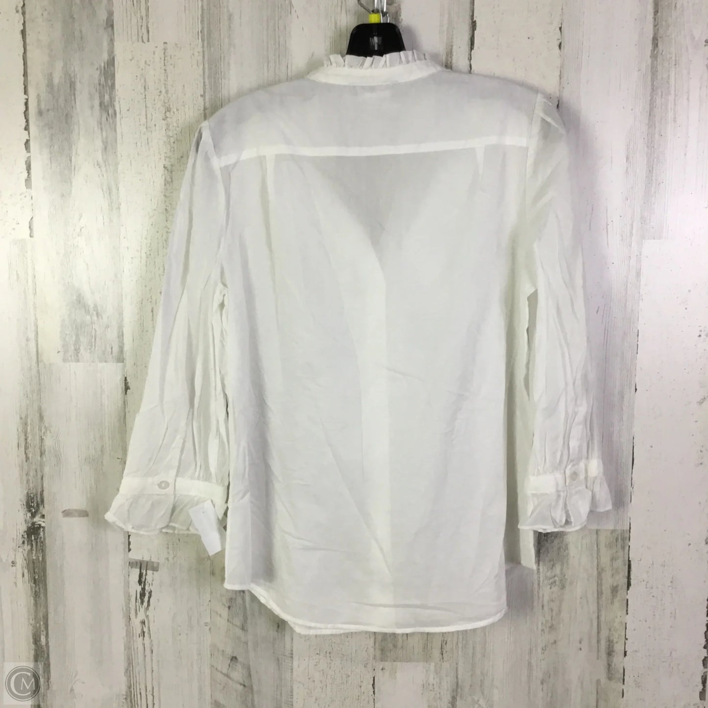 Blouse Designer By Karl Lagerfeld In White, Size: S