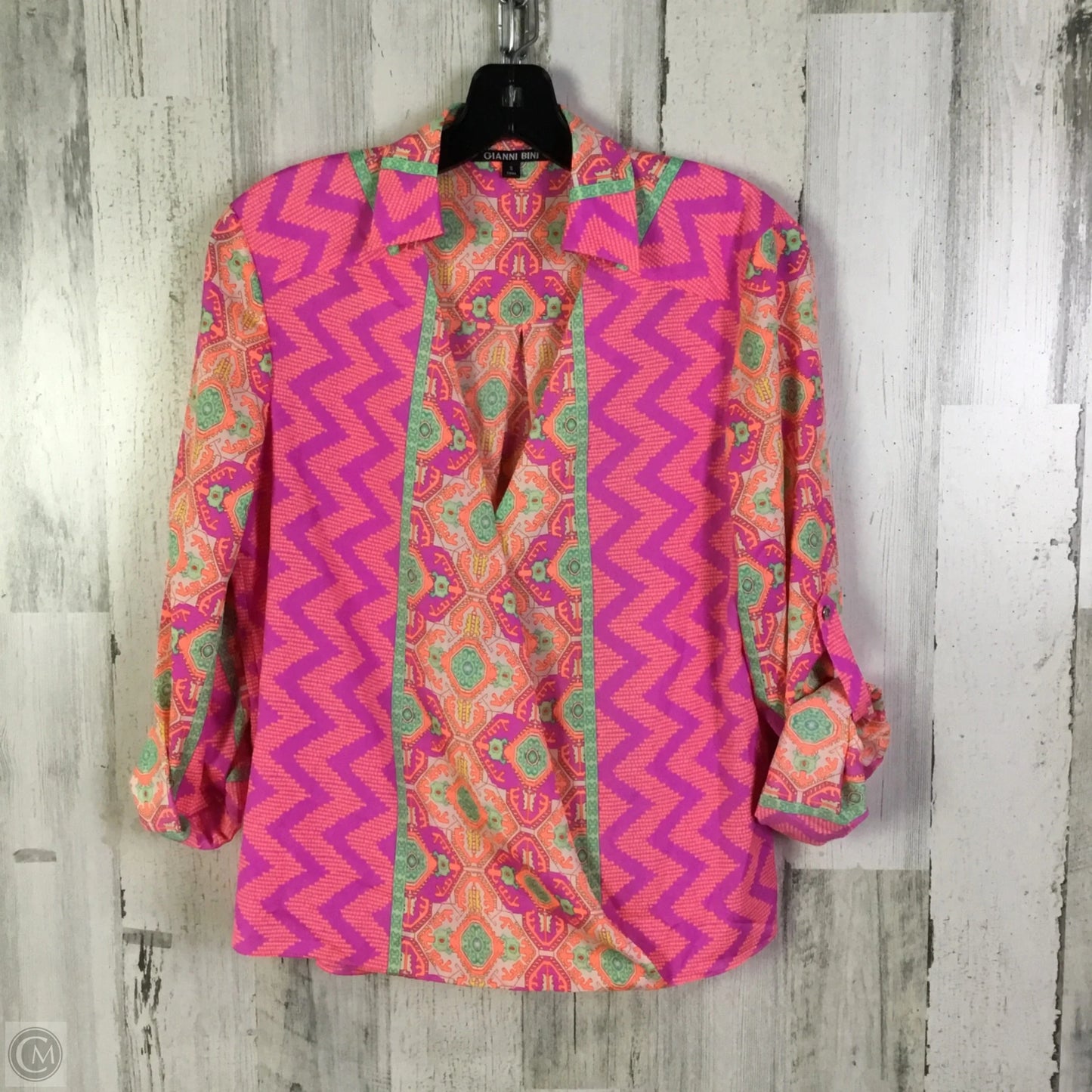 Blouse 3/4 Sleeve By Gianni Bini In Pink, Size: S
