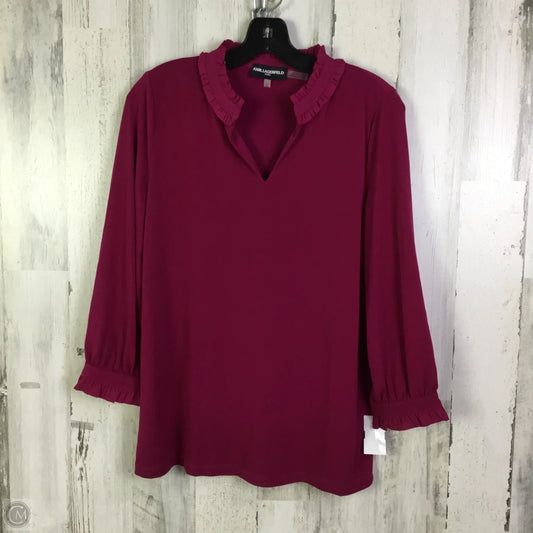 Blouse Designer By Karl Lagerfeld In Purple, Size: S