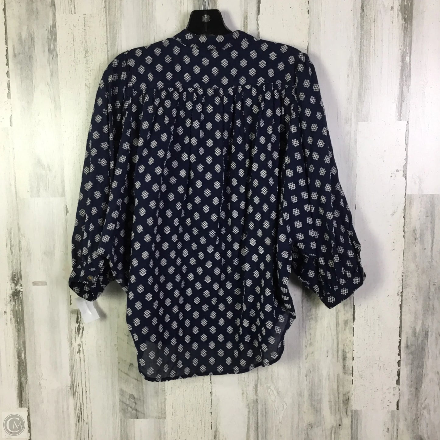 Blouse Long Sleeve By Anthropologie In Navy, Size: Xs