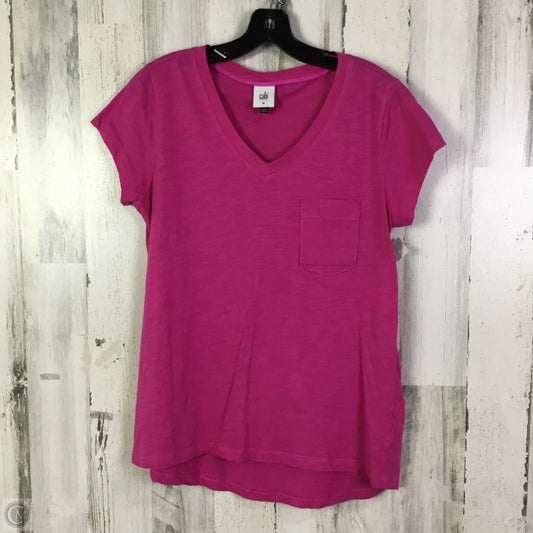 Top Short Sleeve Basic By Cabi In Pink, Size: M
