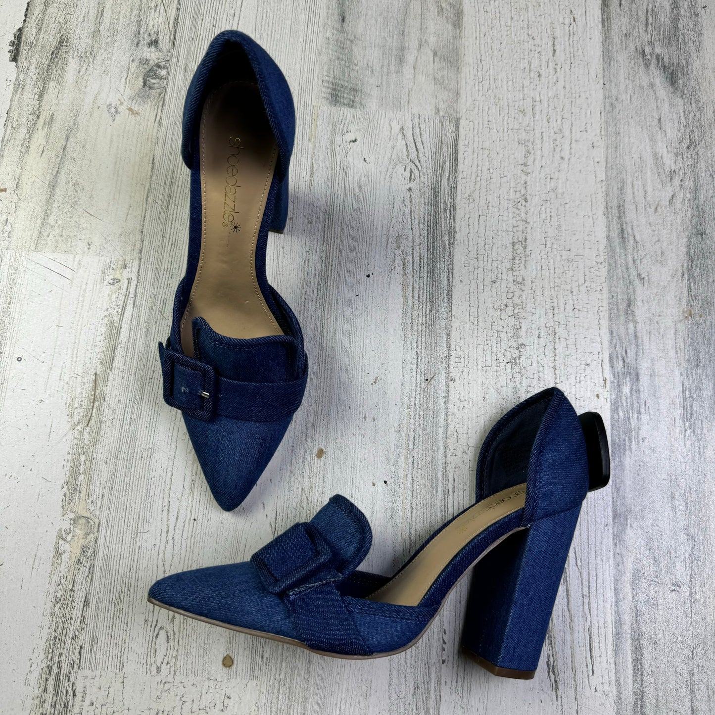 Shoes Heels Block By Shoedazzle In Denim Blue, Size: 6.5