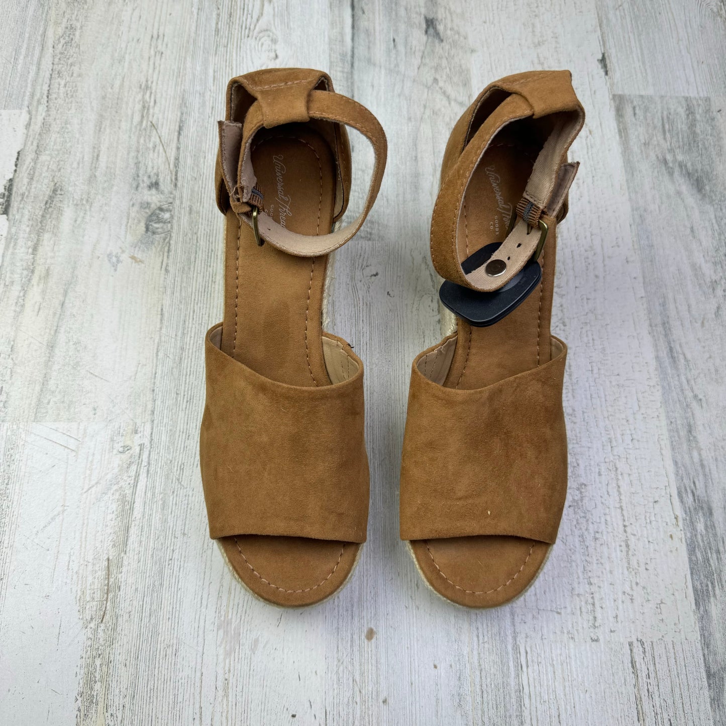 Brown Sandals Heels Wedge Universal Thread, Size 8.5