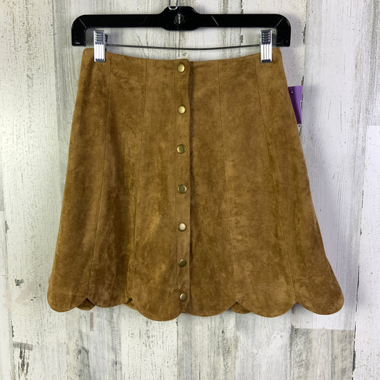 Skirt Mini & Short By Impeccable Pig In Brown, Size: 6