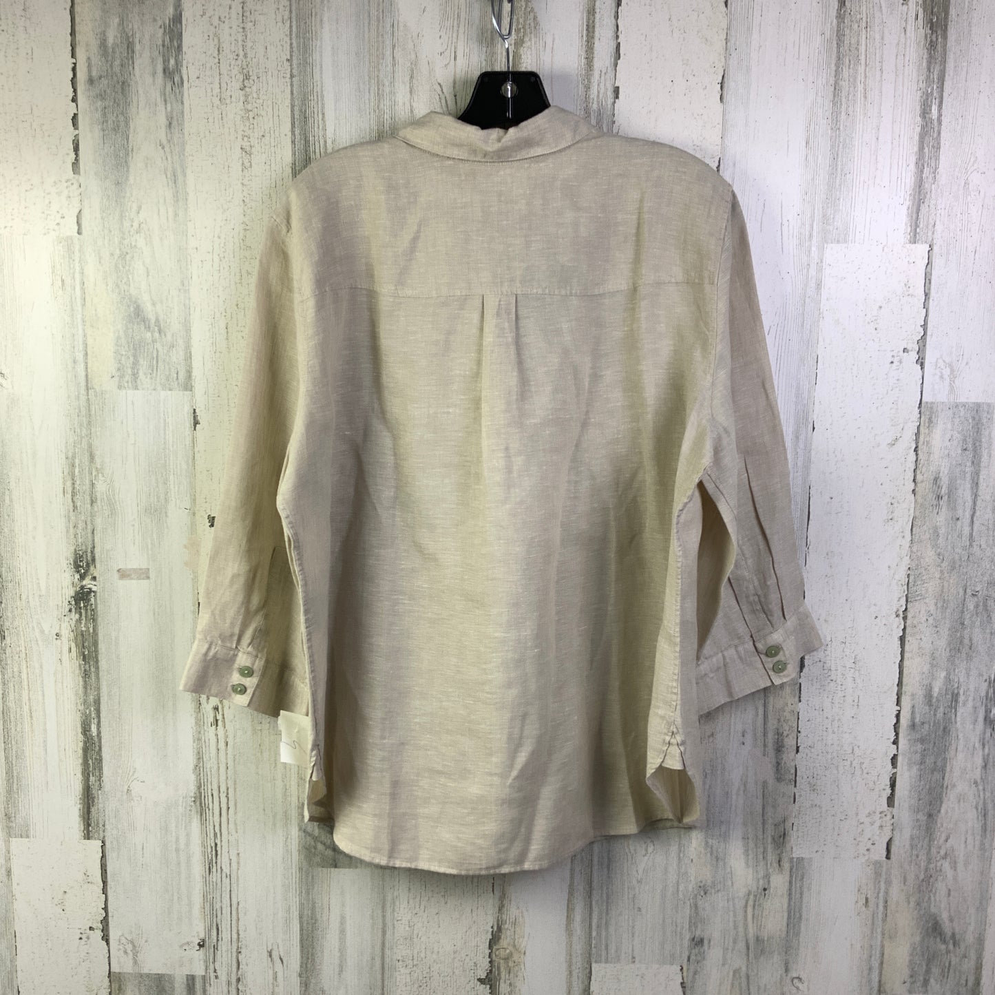 Blouse 3/4 Sleeve By Chicos In Beige, Size: Xl